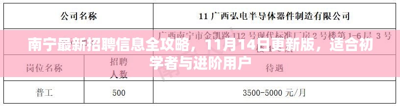 南宁最新招聘信息全攻略，11月14日更新版，适合初学者与进阶用户