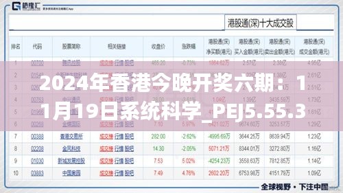 2024年香港今晚开奖六期：11月19日系统科学_PEJ5.55.31自助版本