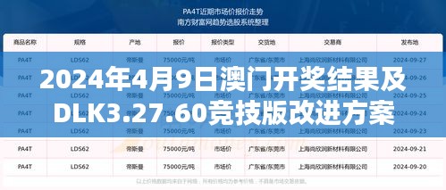 2024年4月9日澳门开奖结果及DLK3.27.60竞技版改进方案