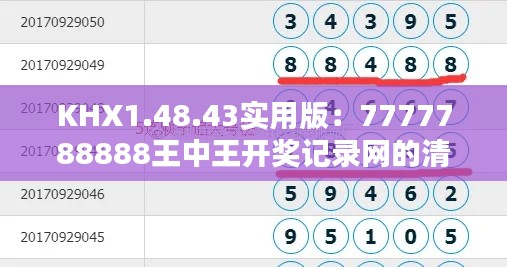 KHX1.48.43实用版：7777788888王中王开奖记录网的清晰信息解析