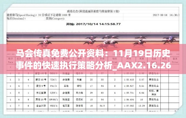 马会传真免费公开资料：11月19日历史事件的快速执行策略分析_AAX2.16.26敏捷版