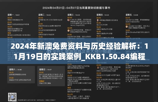 2024年新澳兔费资料与历史经验解析：11月19日的实践案例_KKB1.50.84编程版