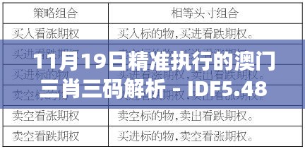 11月19日精准执行的澳门三肖三码解析 - IDF5.48.74轻量版