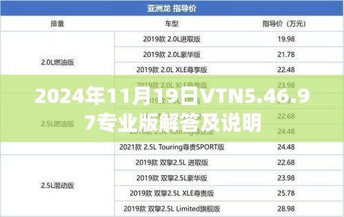 2024年11月19日VTN5.46.97专业版解答及说明