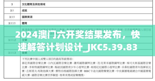 2024澳门六开奖结果发布，快速解答计划设计_JKC5.39.83测试版