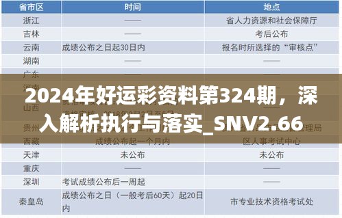 2024年好运彩资料第324期，深入解析执行与落实_SNV2.66.65旗舰版