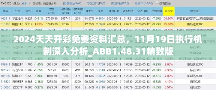 2024天天开彩免费资料汇总，11月19日执行机制深入分析_ABB1.48.31精致版