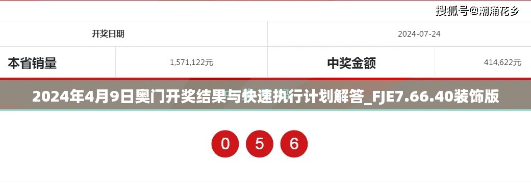 2024年4月9日奥门开奖结果与快速执行计划解答_FJE7.66.40装饰版