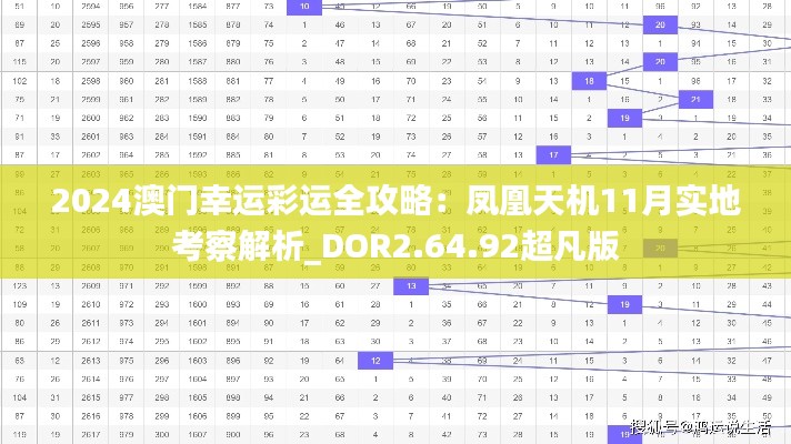 2024澳门幸运彩运全攻略：凤凰天机11月实地考察解析_DOR2.64.92超凡版