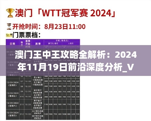 澳门王中王攻略全解析：2024年11月19日前沿深度分析_VCV9.55.65神器版