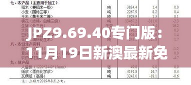 JPZ9.69.40专门版：11月19日新澳最新免费资料与高效现象解析