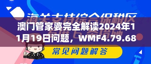 澳门管家婆完全解读2024年11月19日问题，WMF4.79.68搬山境一应俱全