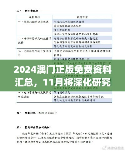 2024澳门正版免费资料汇总，11月将深化研究策略解析_KHN2.62.58管理版