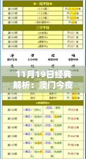 11月19日经典解析：澳门今夜必开一肖1 - PBR7.79.50幽雅版