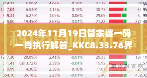 2024年11月19日管家婆一码一肖执行解答_KKC8.33.76界面版本