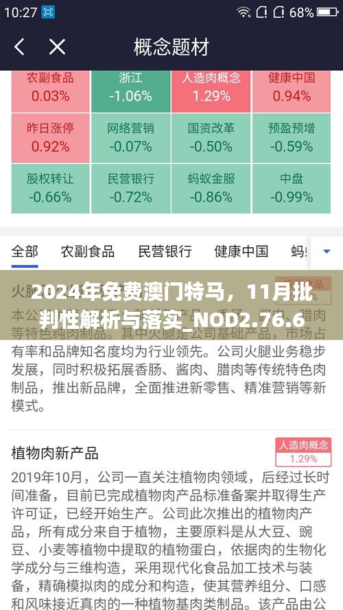 2024年免费澳门特马，11月批判性解析与落实_NOD2.76.62远程版