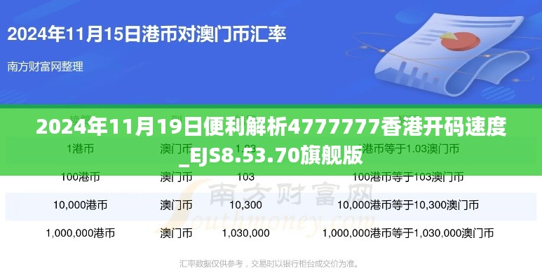 2024年11月19日便利解析4777777香港开码速度_EJS8.53.70旗舰版