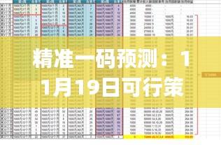 精准一码预测：11月19日可行策略_MTW9.25.62传承版