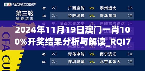 2024年11月19日澳门一肖100%开奖结果分析与解读_RQI7.63.70增强版