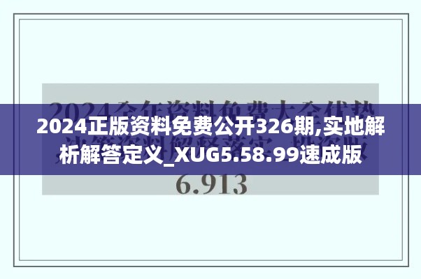 2024正版资料免费公开326期,实地解析解答定义_XUG5.58.99速成版