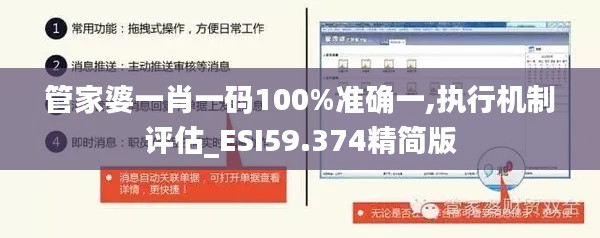 管家婆一肖一码100%准确一,执行机制评估_ESI59.374精简版