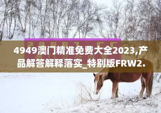 4949澳门精准免费大全2023,产品解答解释落实_特别版FRW2.53