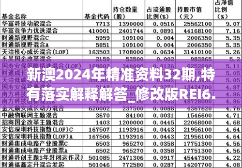 新澳2024年精准资料32期,特有落实解释解答_修改版REI6.69