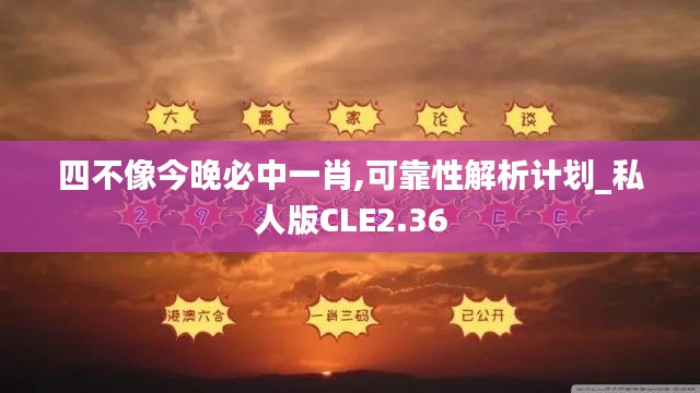 四不像今晚必中一肖,可靠性解析计划_私人版CLE2.36