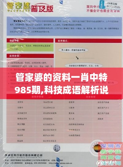 管家婆的资料一肖中特985期,科技成语解析说明_投资版PSP6.39