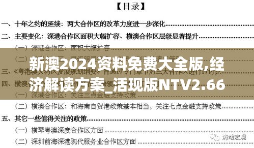 新澳2024资料免费大全版,经济解读方案_活现版NTV2.66