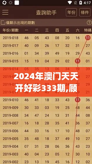 2024年澳门天天开好彩333期,顾问解答解释落实_ZNI7.59