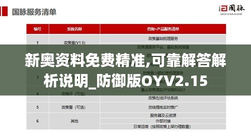 新奥资料免费精准,可靠解答解析说明_防御版OYV2.15