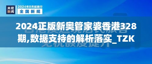 2024正版新奥管家婆香港328期,数据支持的解析落实_TZK3.80