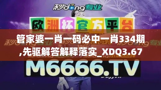 管家婆一肖一码必中一肖334期,先驱解答解释落实_XDQ3.67