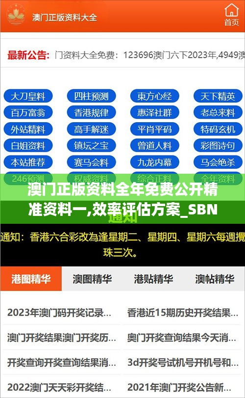 澳门正版资料全年免费公开精准资料一,效率评估方案_SBN3.45