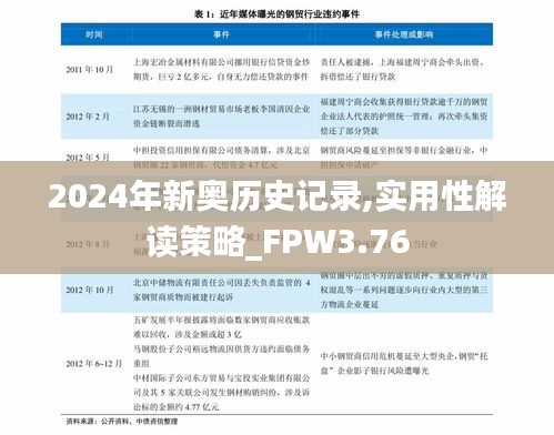 2024年新奥历史记录,实用性解读策略_FPW3.76