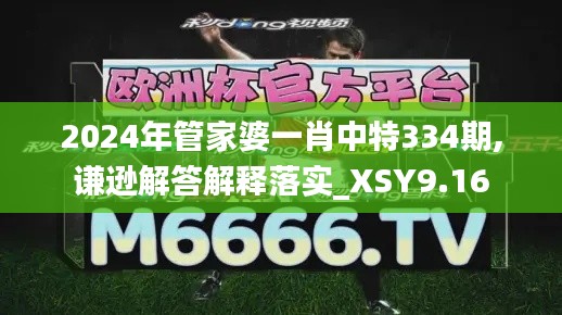 2024年管家婆一肖中特334期,谦逊解答解释落实_XSY9.16