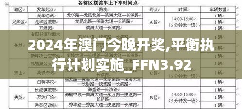 2024年澳门今晚开奖,平衡执行计划实施_FFN3.92