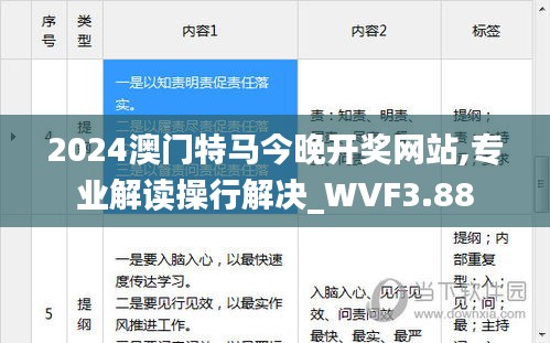 2024澳门特马今晚开奖网站,专业解读操行解决_WVF3.88