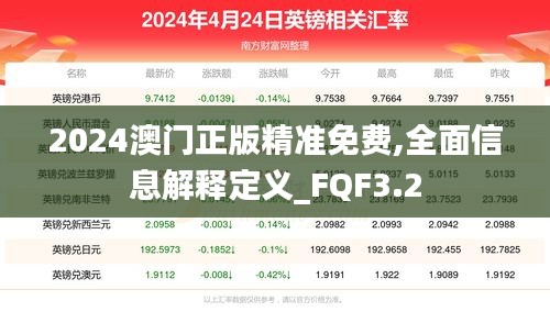 2024澳门正版精准免费,全面信息解释定义_FQF3.2