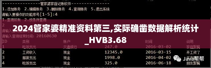 2024管家婆精准资料第三,实际确凿数据解析统计_HVB3.68