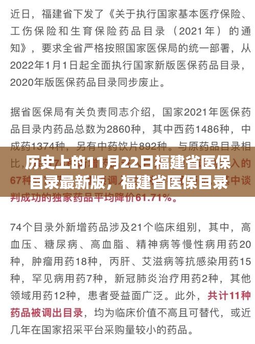 福建省医保目录最新版解读与更新历史，11月22日更新详解及使用指南