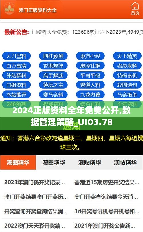 2024正版资料全年免费公开,数据管理策略_UIO3.78