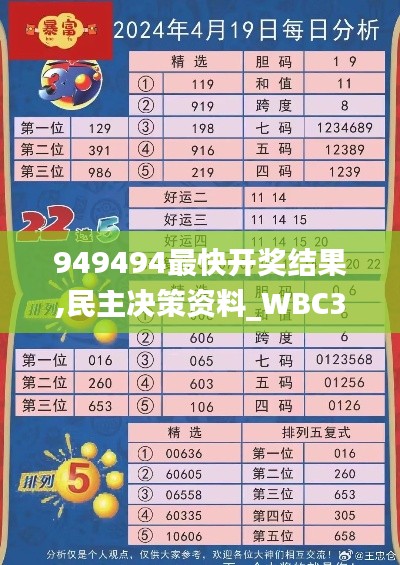 949494最快开奖结果,民主决策资料_WBC3.83