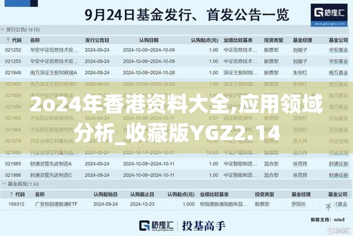 2o24年香港资料大全,应用领域分析_收藏版YGZ2.14