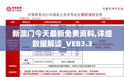 新澳门今天最新免费资料,详细数据解读_VEB3.3