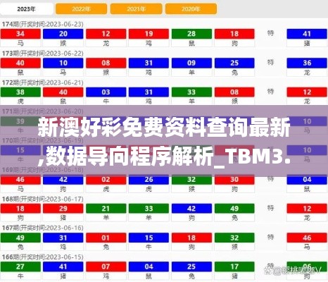 新澳好彩免费资料查询最新,数据导向程序解析_TBM3.21