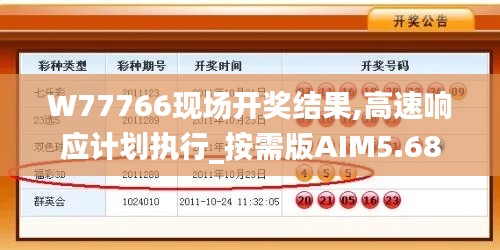 W77766现场开奖结果,高速响应计划执行_按需版AIM5.68