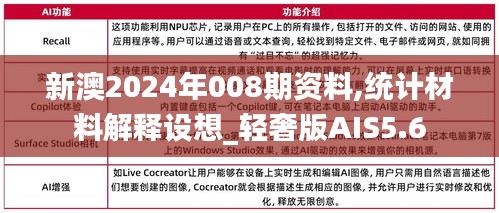 新澳2024年008期资料,统计材料解释设想_轻奢版AIS5.6