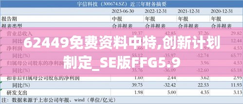 62449免费资料中特,创新计划制定_SE版FFG5.9